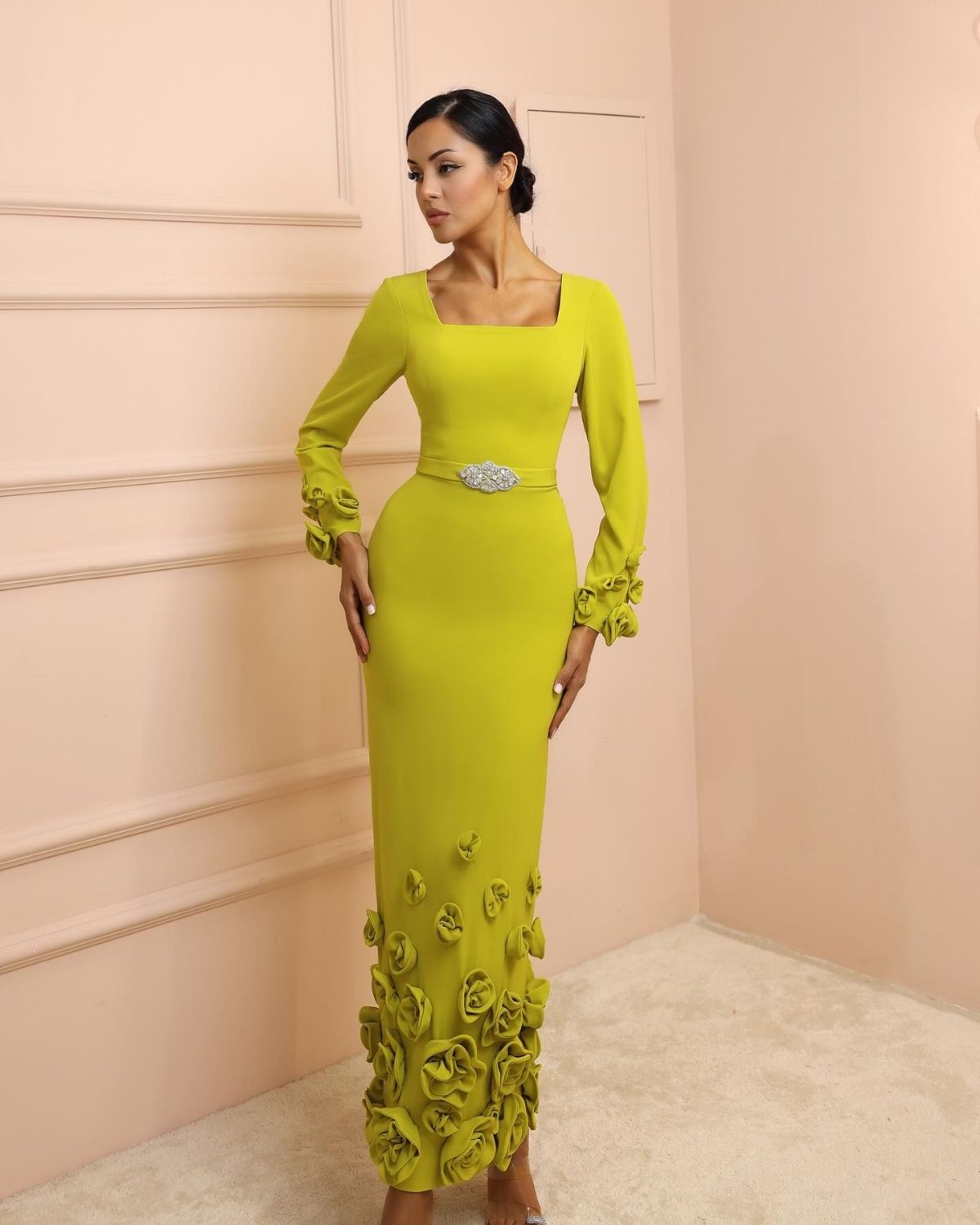 Lime green bodycon dress